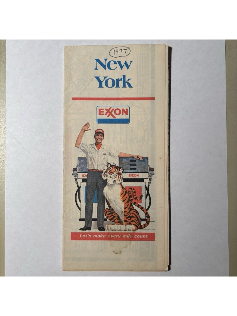 Vintage Exxon Oil Gas New York State City Region US Tour Travel Road Map 1977